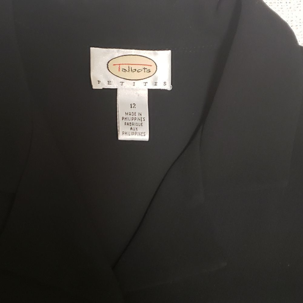 Talbots Black Collared Button Down Dress Size 12 - Picture 8 of 13